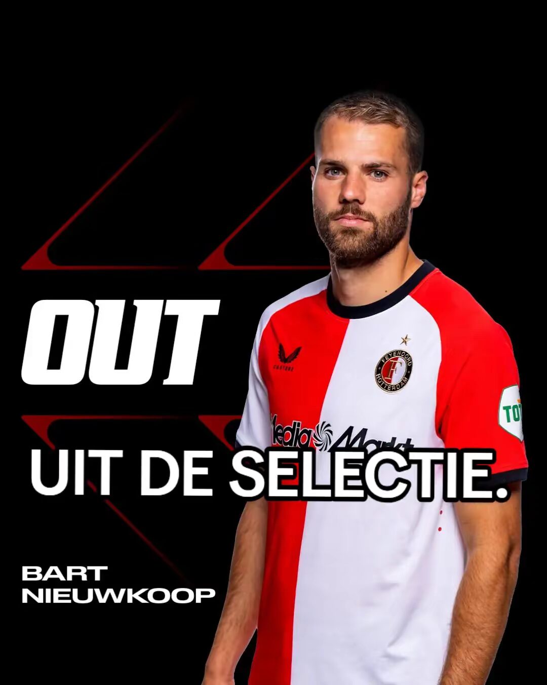 Bart Nieuwkoop mist tweemaal
